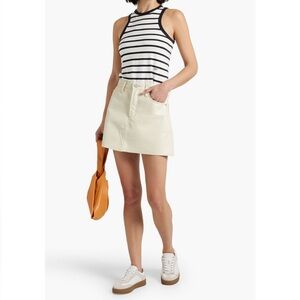 Frame Bone Ivory leather Mini Skirt -SOLD OUT